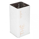Contenitore per The in ferro Bianco con rilievo 100gr 8,5x85x h17 cm