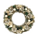 Coroncina con pigne e fiori bianco verde cm ø45h8,5