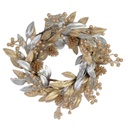 Coroncina foglie argento oro cm ø45