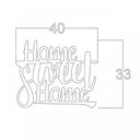 Decorazione murale home sweet home nera cm 33 x 40 h