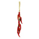 Decorazione verdura artificiale peperoncino treccia 8 pezzi cm 10x50x3
