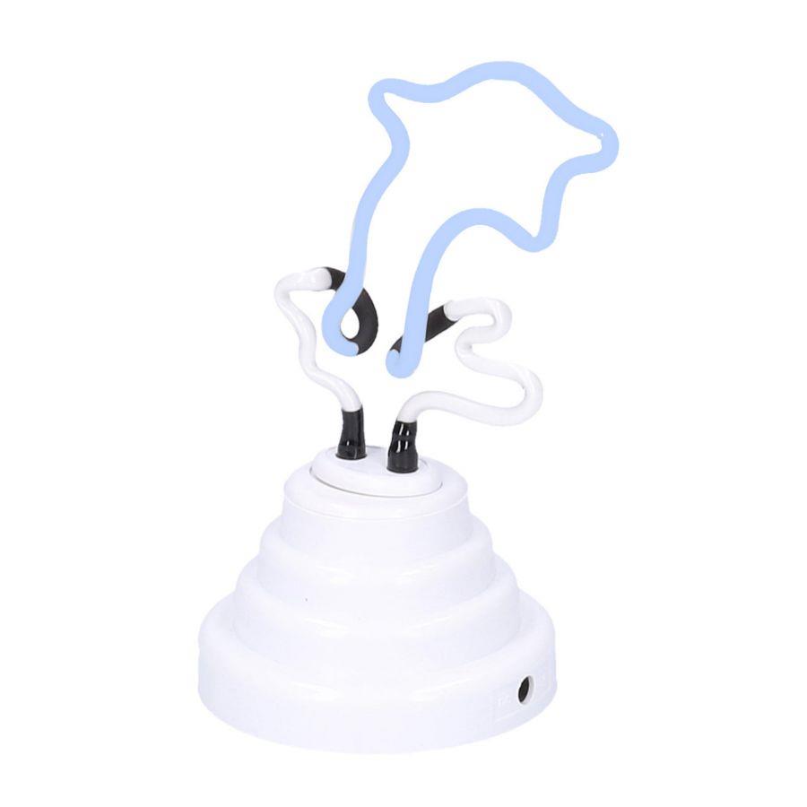 Delfino azzurro luce neon cm 10x13h21