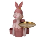 Donna resina svuotatasche vassoio e scatola viola cm 23x20h36