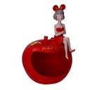 Donna resina svuotatasche rosso cm 21x16h30