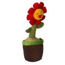 Fermaporta tessuto fiore rosso cm 12x12h35