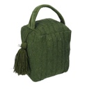 Fermaporta tessuto borsa verde quadro cm 12x10h15/20