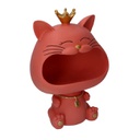 Gatto resina svuotatasche rosa cm 12x18h25