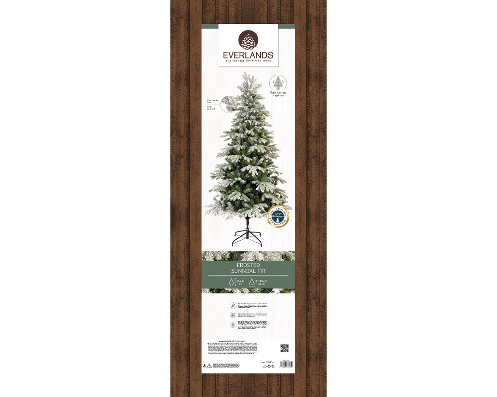 Albero di Natale Sunndal fir frosted H 240 x ø 135 cm