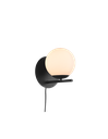 Lampada Da Parete Nero Sfera Vetro Bianco Pure Trio Lighting