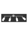 Lampada Soffitto Nichel 4 Faretti Spot Orientabili Paralume Vetro Mars Trio Lighting