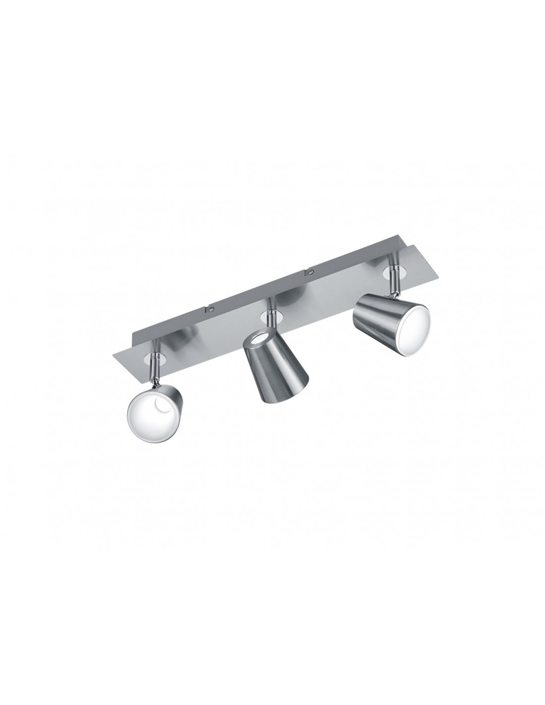 Lampada da Soffitto 3 Spot Led Orientabili Narcos Nichel Trio Lighting