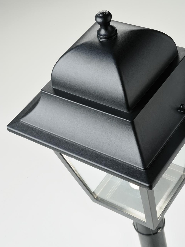 Lampada da parete in alluminio pressofuso con diffusori in vetro trasparente nero