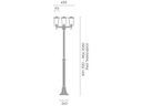 Lampada da terra in alluminio pressofuso con diffusori in vetro trasparente - Altezza max 185mm - IP43 - 3 lampade da 60W ruggine