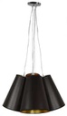 Lampadario moderno 4 cappelli neri Ø cm. 60 h 130