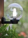 Lampione da giardino in termoplastico con sfera chiara Ø 30cm nero
