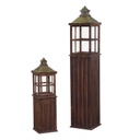 Lanterna legno 1-2 marrone scuro rettangolarecm27x27h135