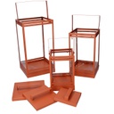 Lanterna metallo 1-3 arancione cm 18x18h36