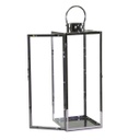 Lanterna metallo 1-3 argento quadro cm29x28,5h85