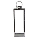 Lanterna metallo 1-3 argento quadro cm29x28,5h85