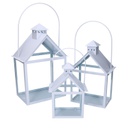 Lanterna metallo 1-3 bianco cm 27x18