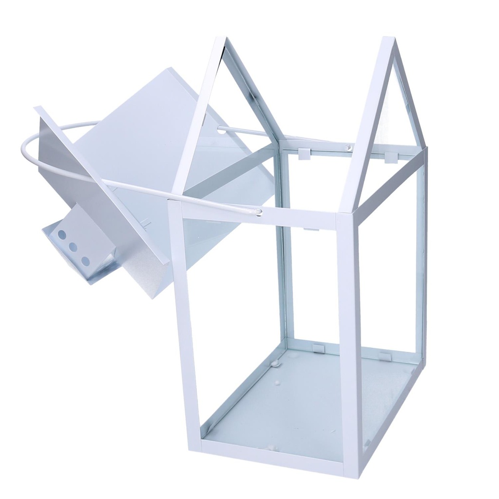 Lanterna metallo 1-3 bianco cm 27x18