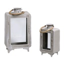 Lanterna metallo sabbia 1-2 rettangolare cm24x15h44