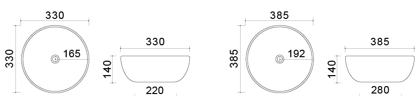 Lavabo da appoggio slim 01 - Nero
