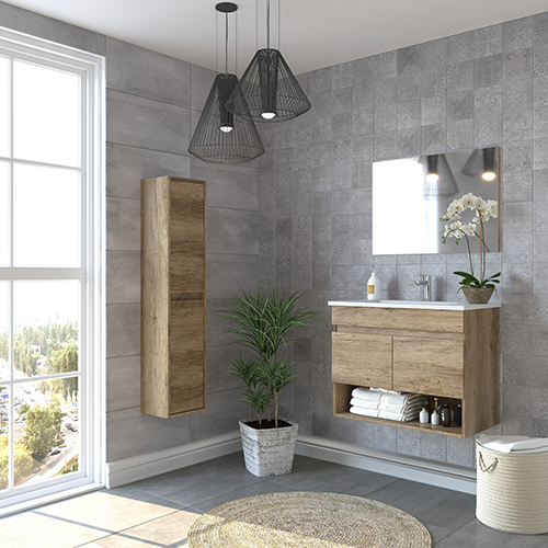 Mobile Bagno Sospeso Cotton/Clint (Da Montare)cm 64x80x45