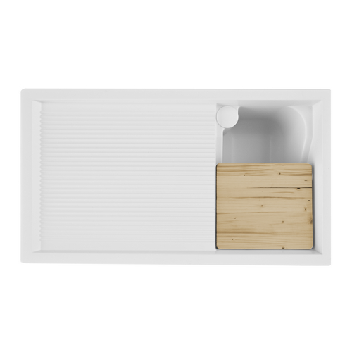 Mobile In Legno Con Lavatoio + Coprilavatrice Mod. Idex