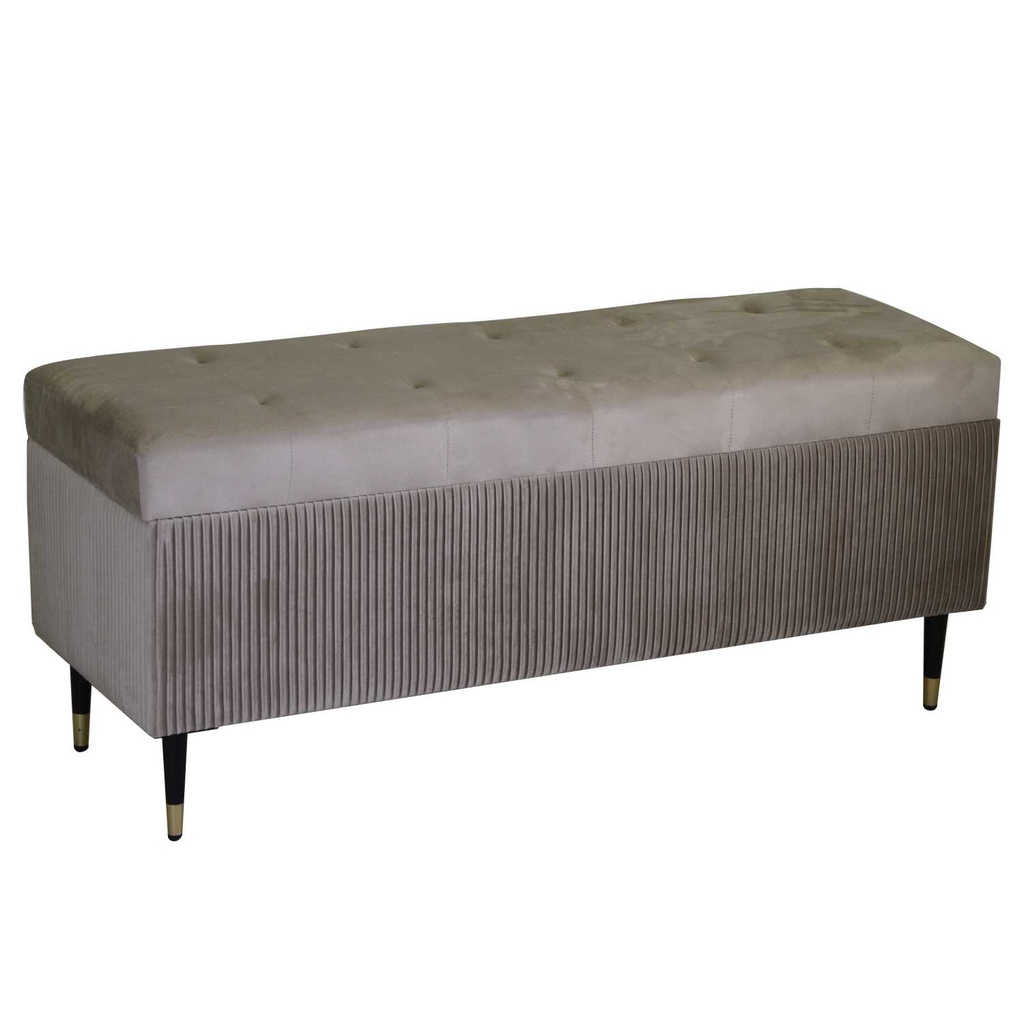 Panca contenitore velluto beige cm 115x40h45