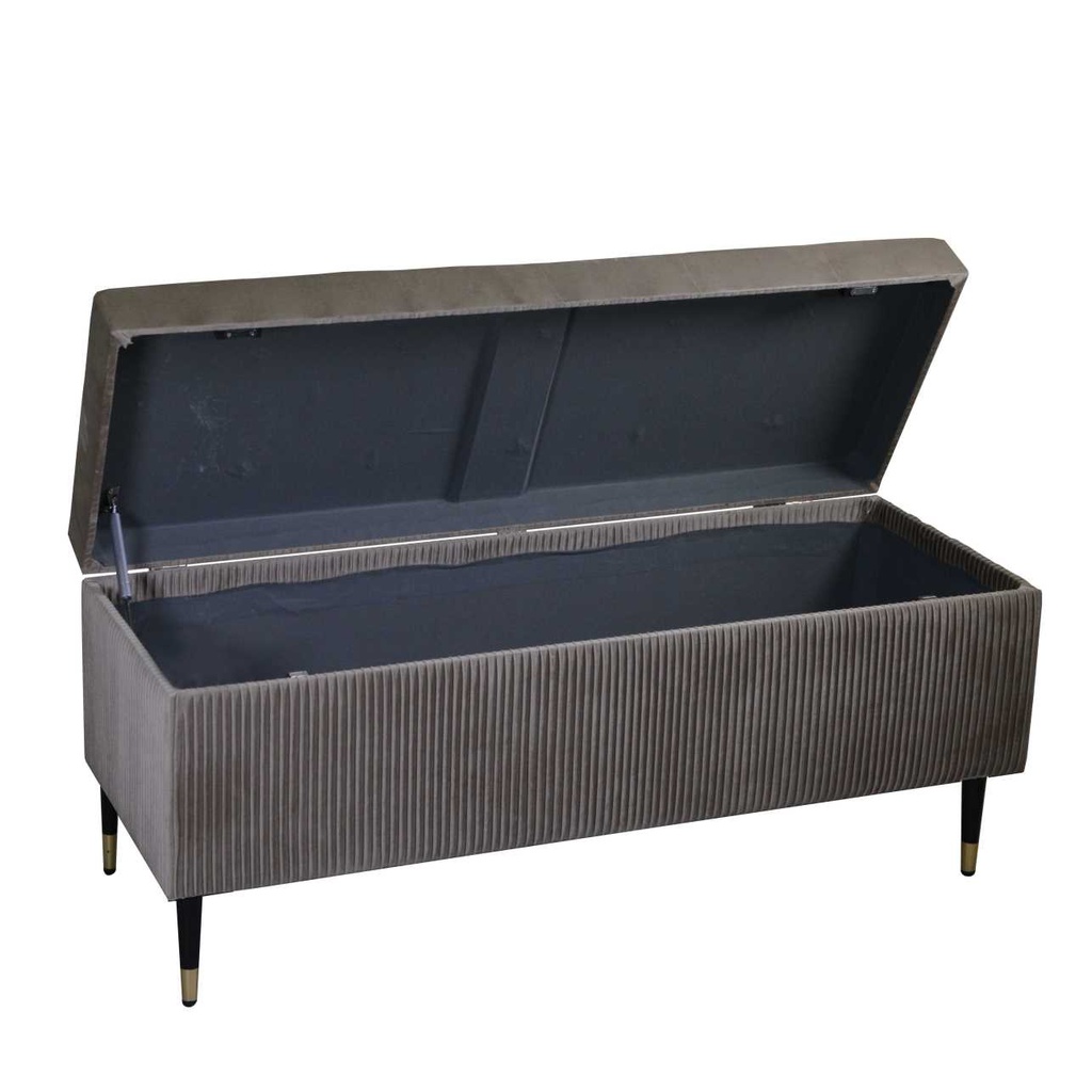 Panca contenitore velluto beige cm 115x40h45
