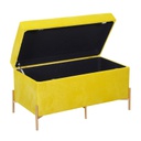 Panca contenitore velluto giallo cm 78x40h45