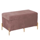 Panca contenitore velluto rosa antico cm 78x40h45