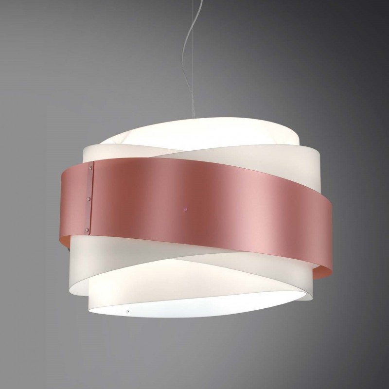 Lampadario a sospensione BEA una luce Rosa diametro 60x h38 cm