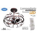 Lampadario moderno con ventilatore a led e telecomando cm 86