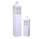 Lanterna legno 1-2 bianco rettangolarecm27x27h135