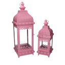 Lanterna metallo 1-2 rosa cm20,5x20,5h60