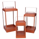 Lanterna metallo 1-3 arancione cm 18x18h36