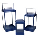 Lanterna metallo 1-3 blu cm 18x18h36
