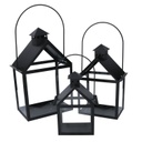 Lanterna metallo 1-3 nero cm 27x18