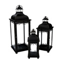 Lanterna metallo 1-3 nero e oro cm 20x20h53