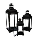 Lanterna metallo 1-3 nero e oro cm 20x20h53