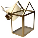 Lanterna metallo 1-3 oro cm27x18,2h42