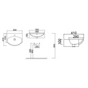 Lavabo a parete LP95 - Bianco 50x40 cm