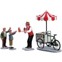 Lemax - Set 4 Gelato Cart 32139 - Aggiungi un tocco dolce al tuo Villaggio di Natale!