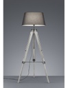 Piantana Moderna Treppiede Legno Tessuto Grigio Tripod H143 cm Trio Lighting