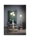 Piantana Sfera Vetro Bianco Ottone H150 cm Pure Trio Lighting