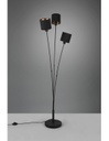Piantana Tommy 3 Paralumi Tessuto Nero E Oro Trio Lighting