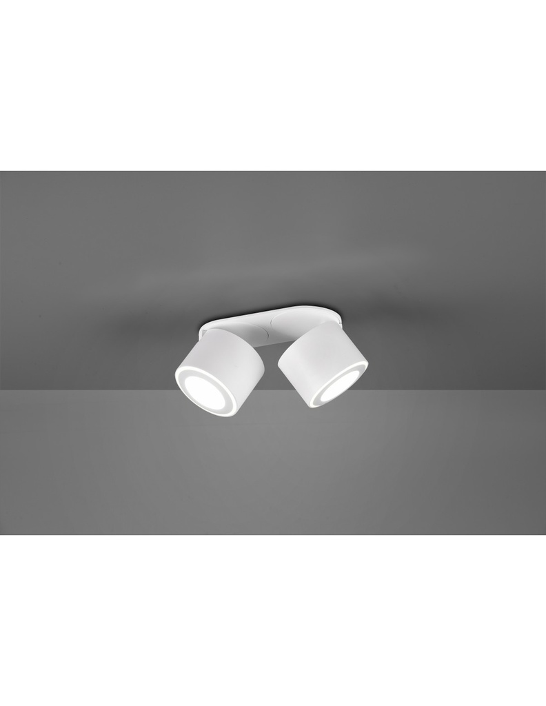 Plafone 2 Spot Led L18 cm Taurus Bianco Trio Lighting
