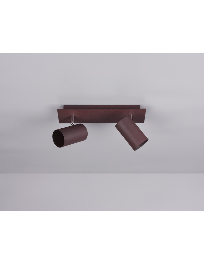 Plafoniera 2 Faretti Spot Orientabili Marley Ruggine Trio Lighting